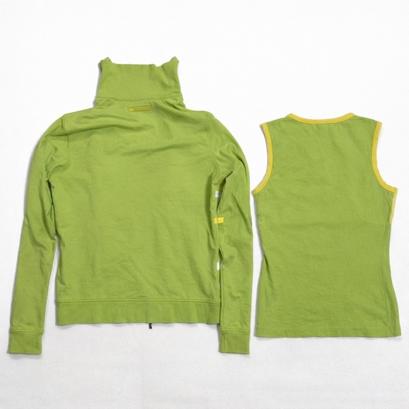 ESCADA SPORT Green Matching Set Zip-Up Track Jacket & Tank Top Size Medium - Picture 2 of 16